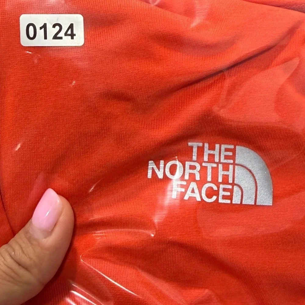 The North Face Mens Quarter Zip Pullover Orange Grey Mesh Panel Small 0124